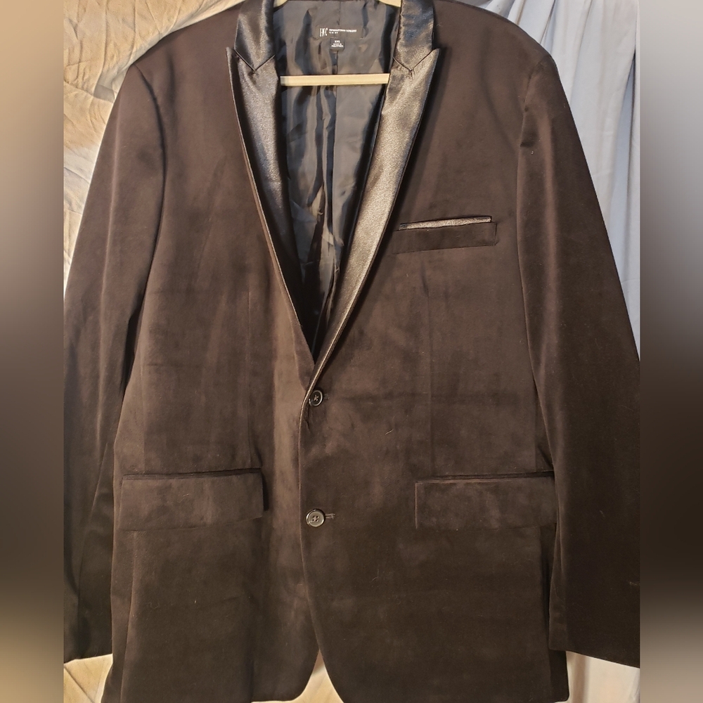 INC International Concepts Men XXL Black Dinner Jacket Tuxedo Blazer Satin